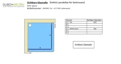 Sichtbare Glasmaße - Artikel 6065002 + 6117002