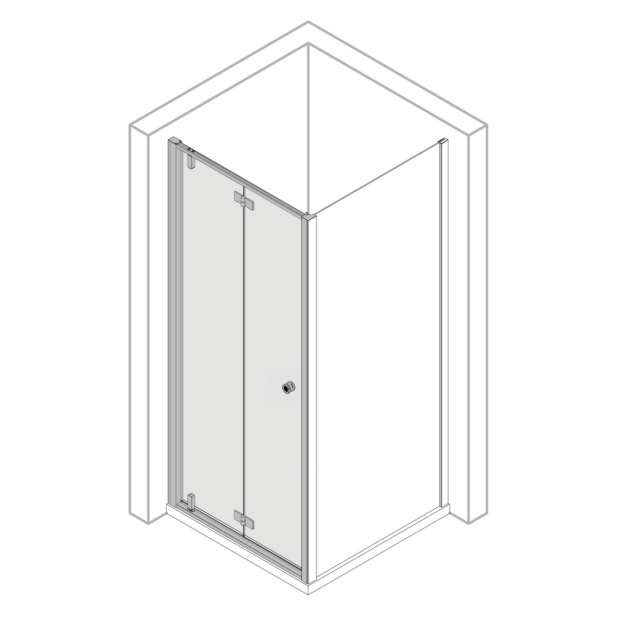 Piktogramm, Drehfalttür für Seitenwand, Anschlag links