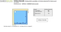 Sichtbare Glasmaße - Artikel 5287040 + 5289004
