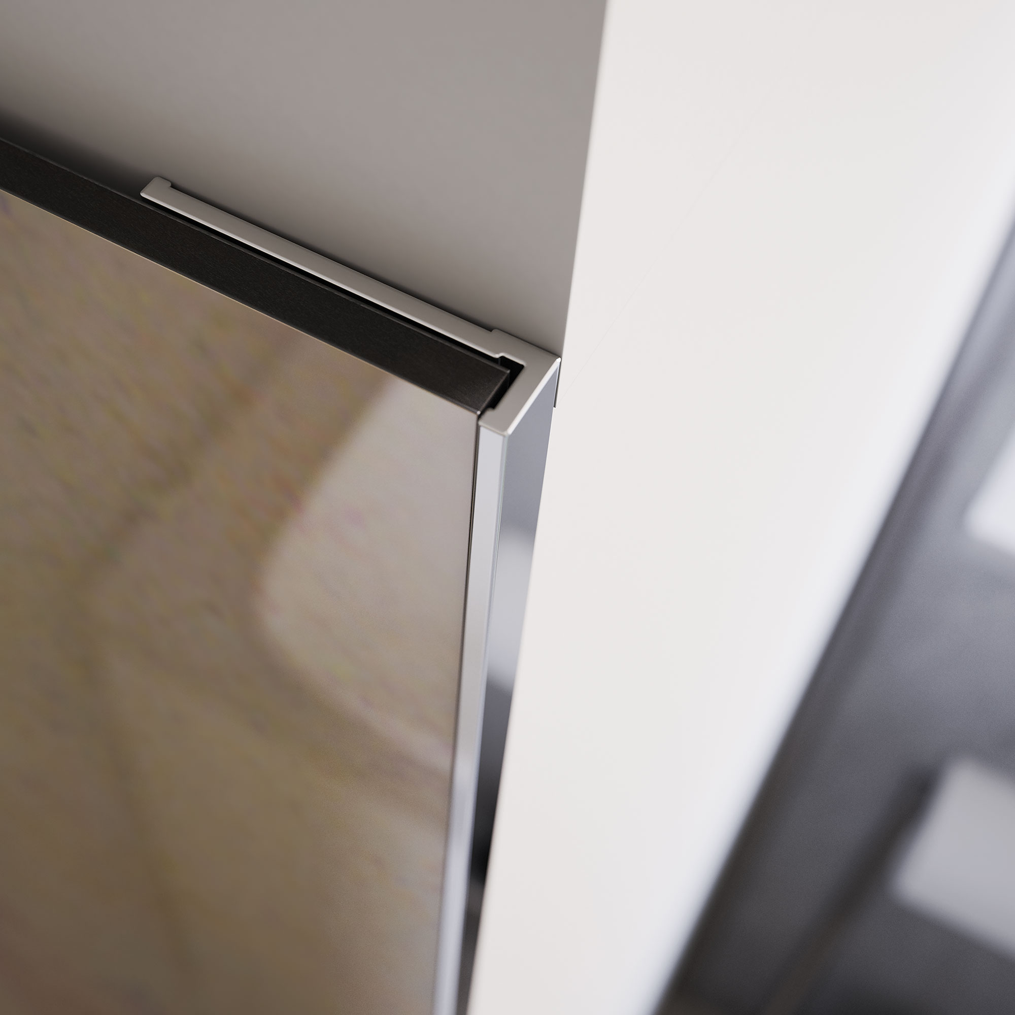 duschrueckwand-abschlussprofil Abschlussprofil flächenbündig für Rückwände, alu silber matt / alu chromeffekt