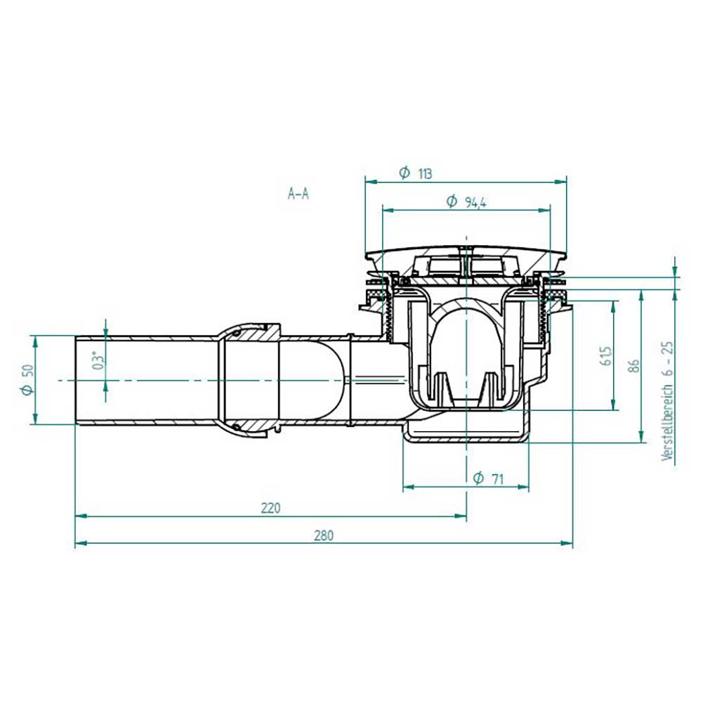 Siphon Maßzeichnung