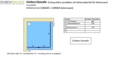 Sichtbare Glasmaße - Artikel 5286040 + 5298004