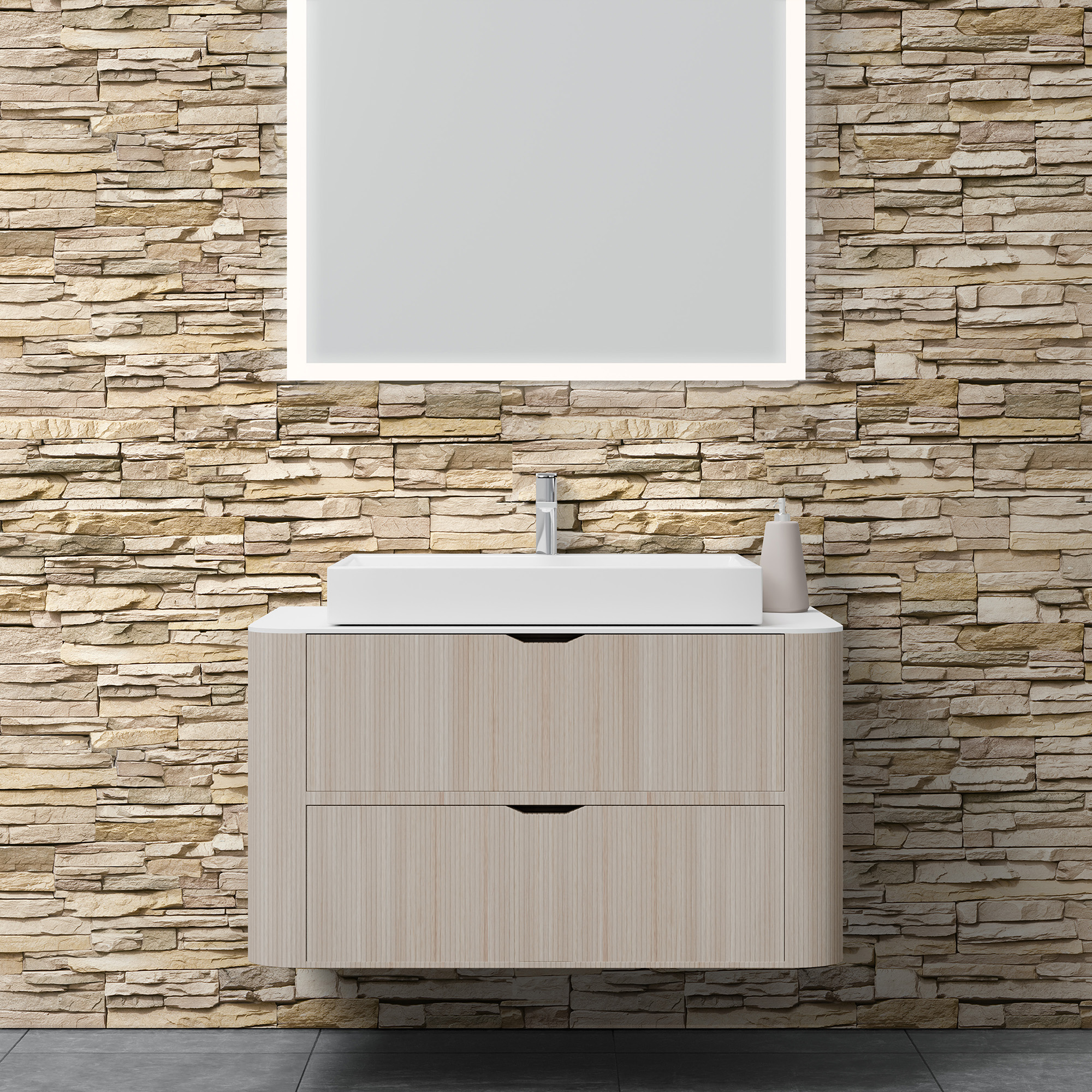 Dekor Paneel Mauer Optik Hell