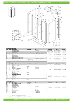 Pendeltür mit 2 Seitenwänden (U-Kabine) 23.10.2025