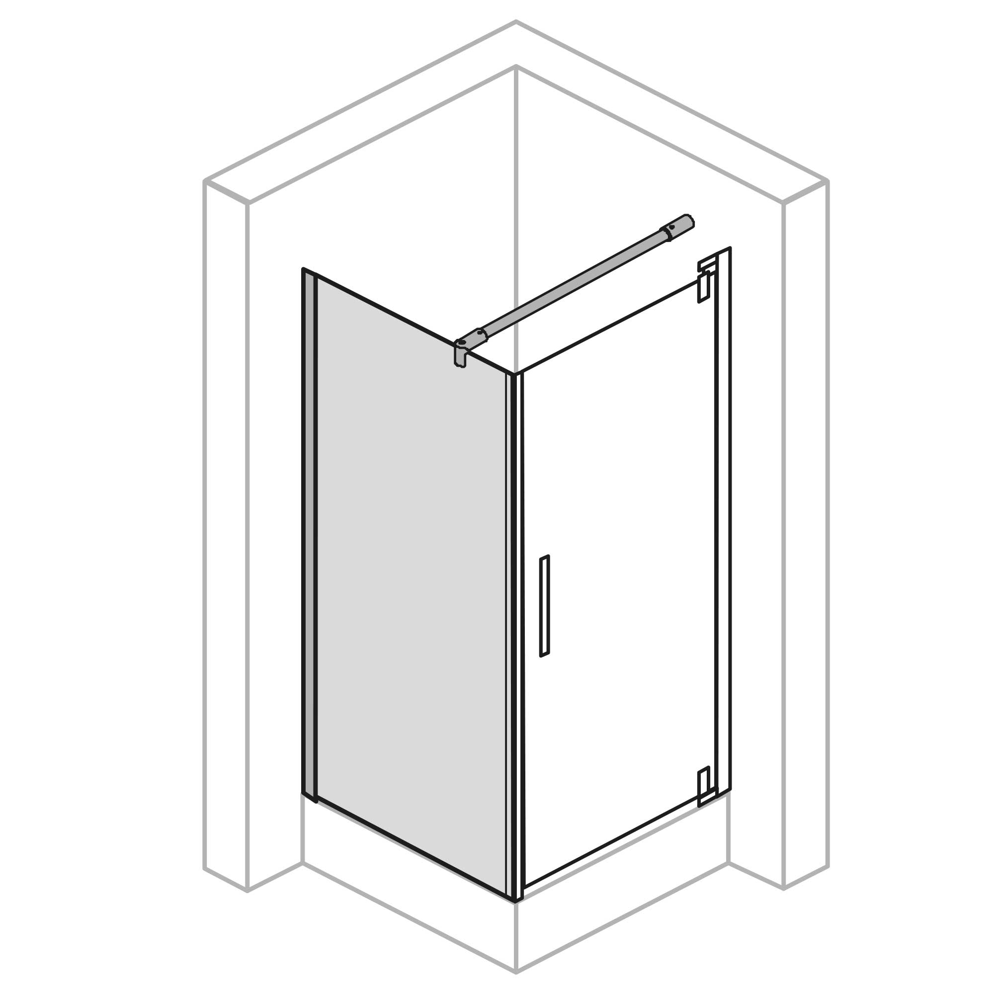 MK580 Seitenwand links für Drehtür 