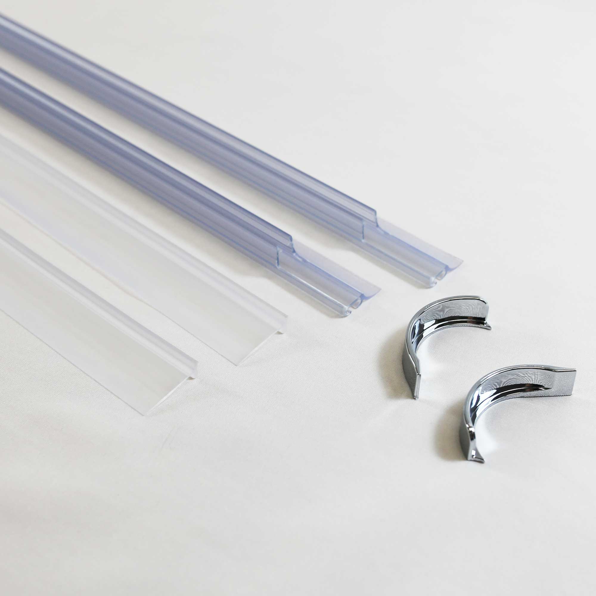 9800080182099G92U5DlEJIyh1 Dichtungsset 2x Spritzschutz + 2x Einschubdichtung, gerade, waagerecht, 1000 mm, für Bodeneinbau 1