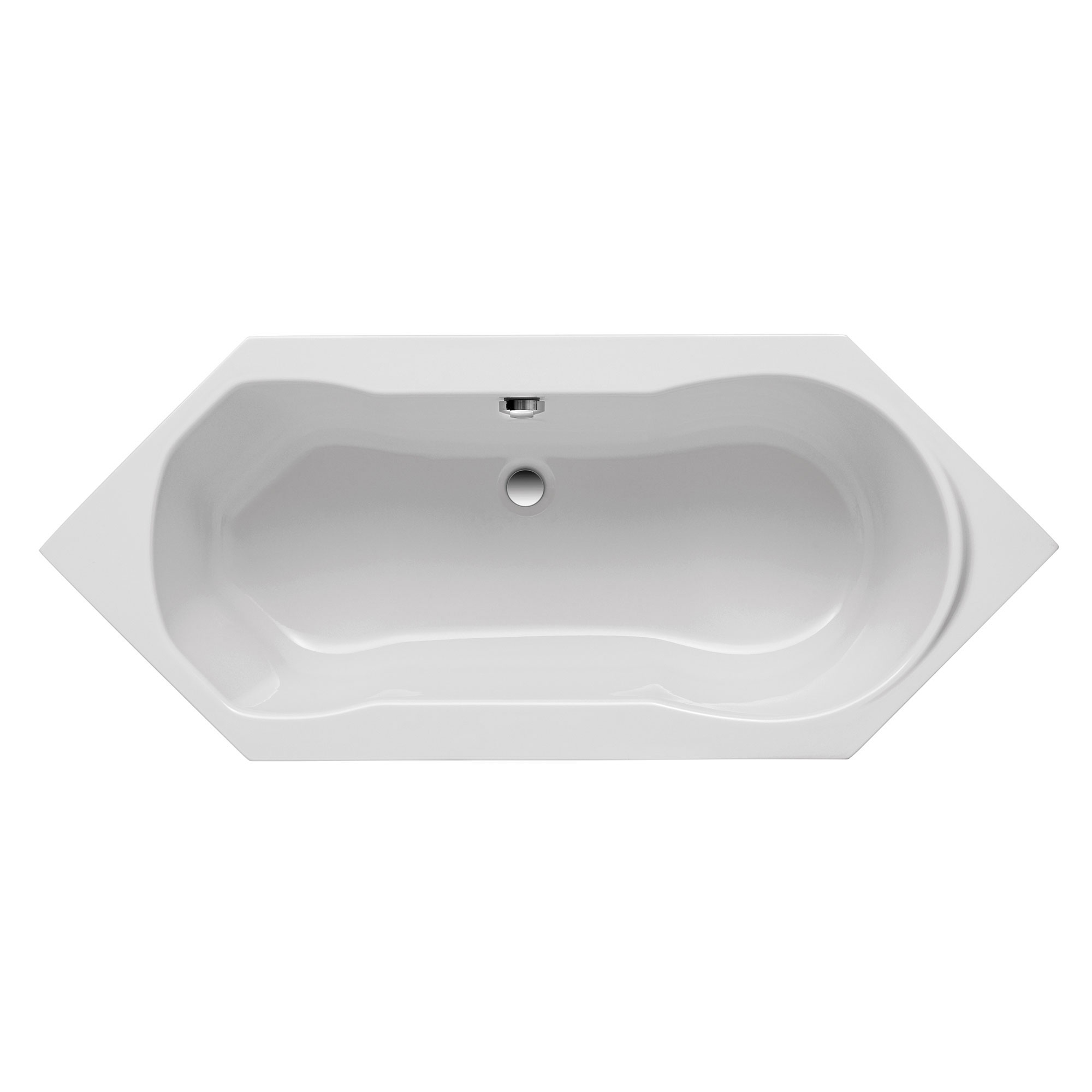 Duschwelten_Badewanne_Raleigh_6392 Raleigh Badewanne weiß, sechseckig, Draufsicht