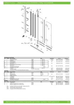 Badewannenfaltwand 2-tlg. 09.10.2025