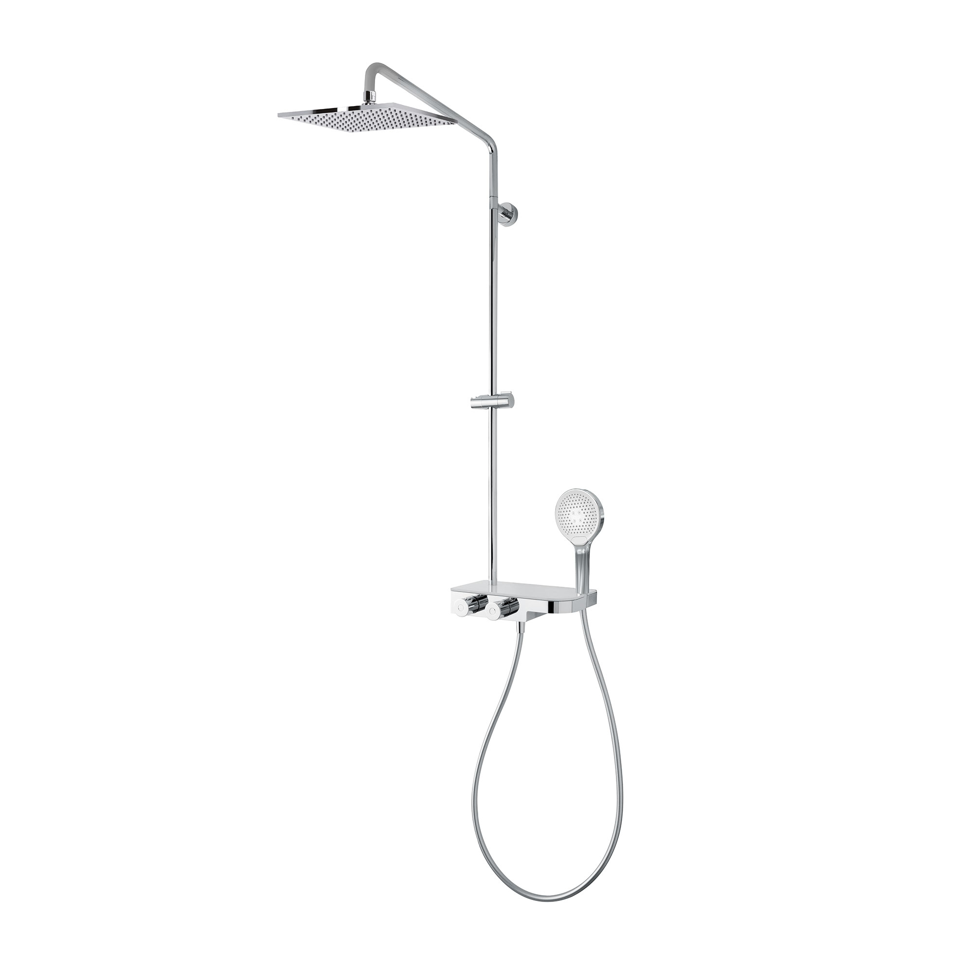 MK180 mit Glasablage, Kopfbrause eckig