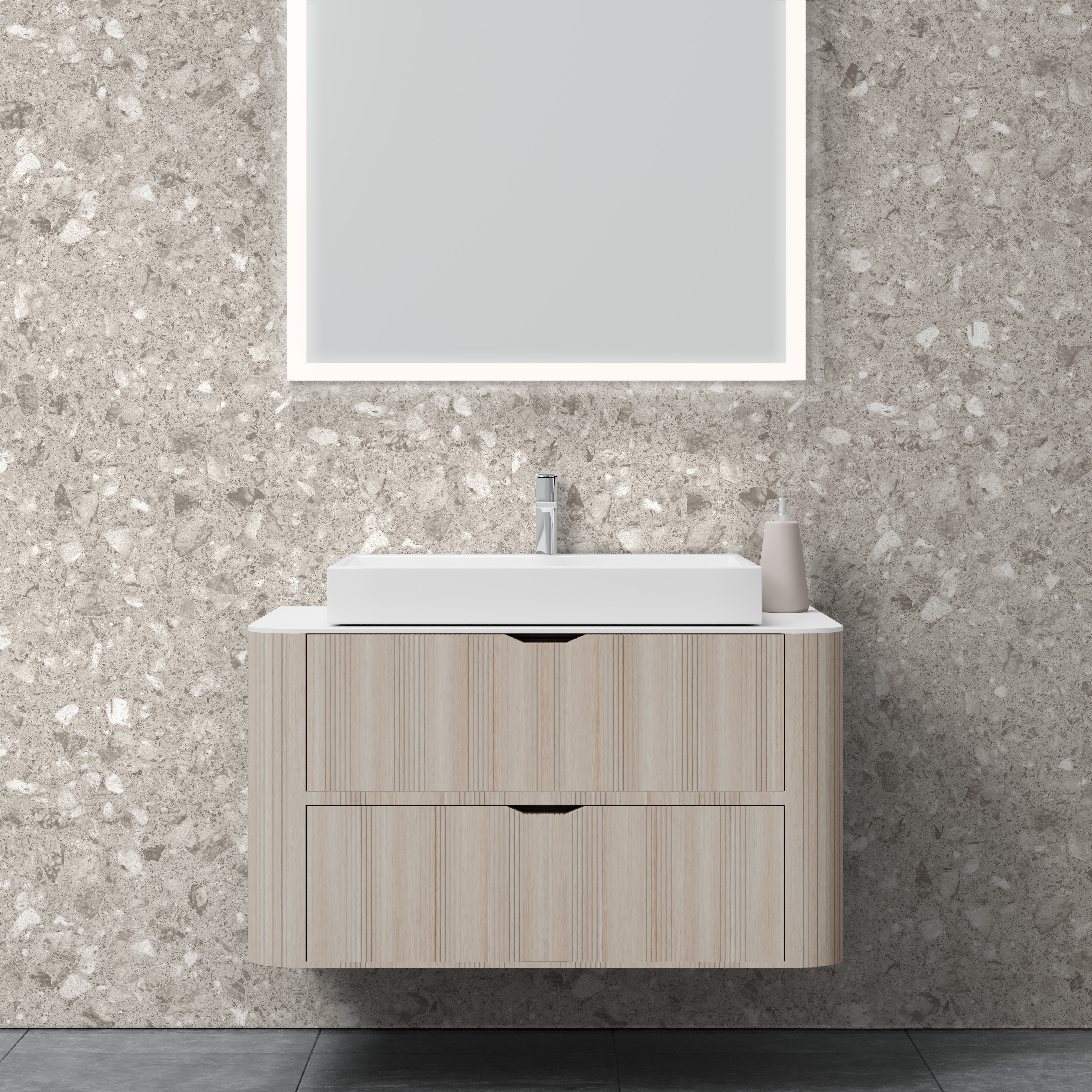 Dekor Paneel Seidenmatt Terrazzo Beige