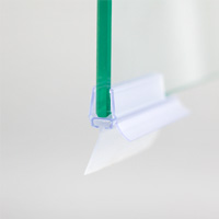 Dichtungsset Spritzschutz + Einschubdichtung 14,5 mm, gerade, waagerecht, für Wanneneinbau, am Glas