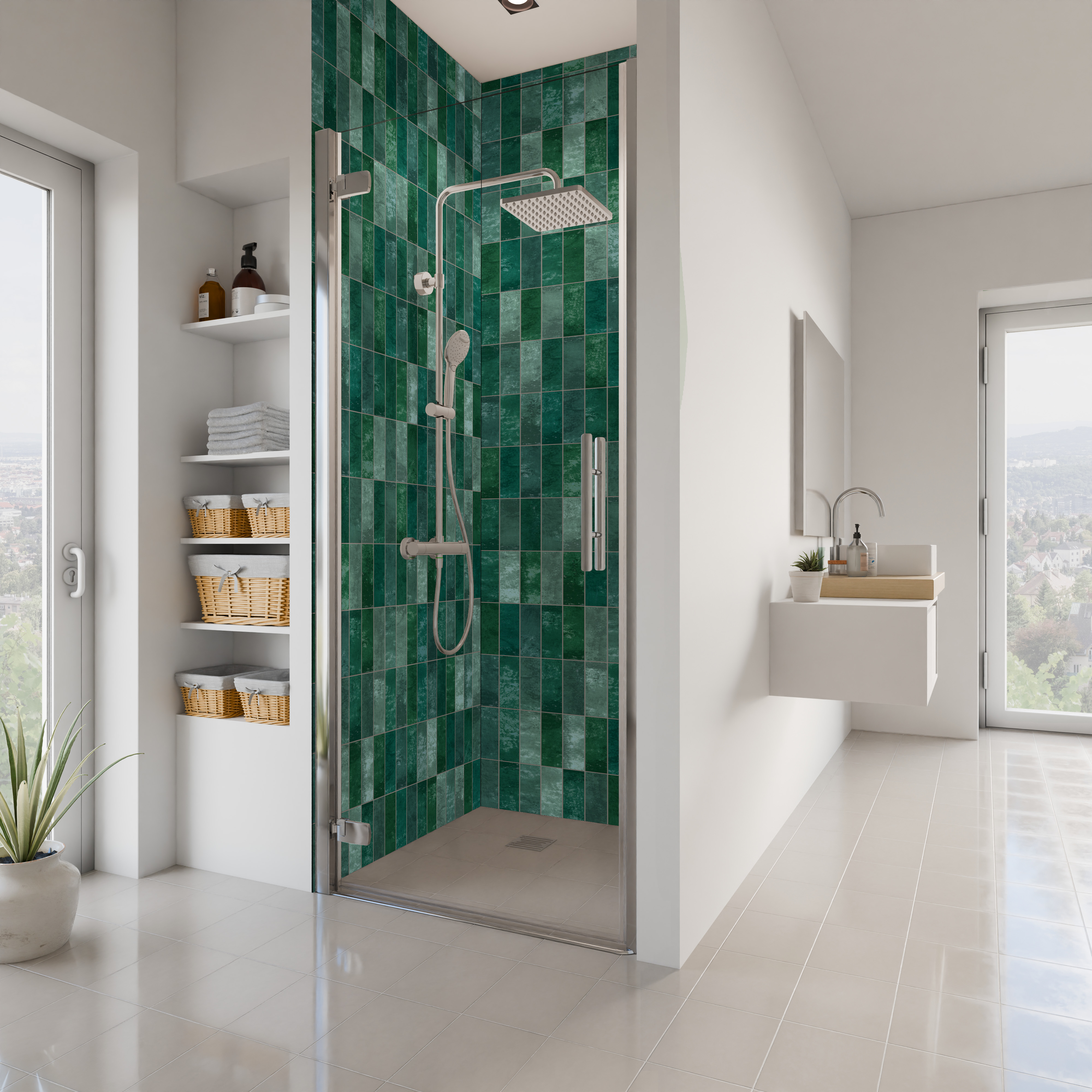 Dekor Paneele Hochglanz Fliese Jadegrün Nische