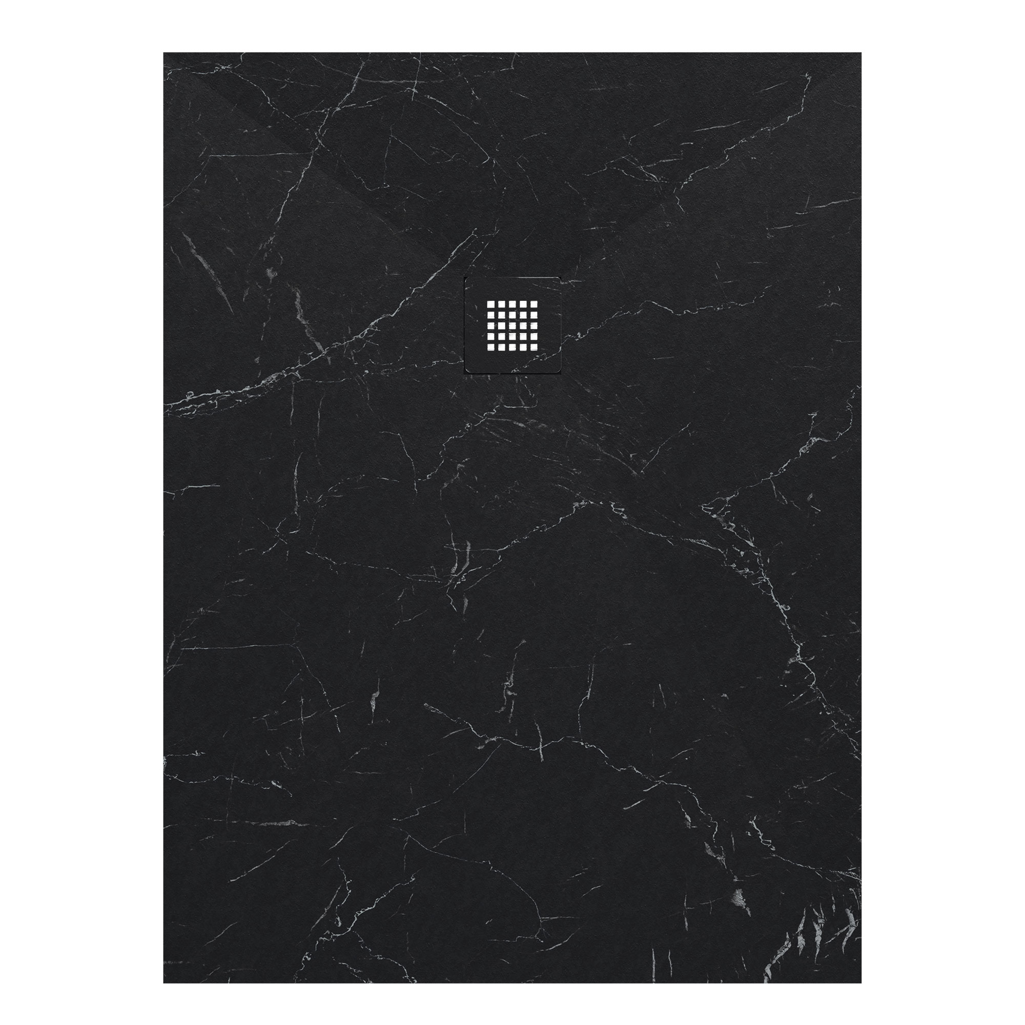 Malaga Rechteckduschwanne in Marmor Schwarz Draufsicht