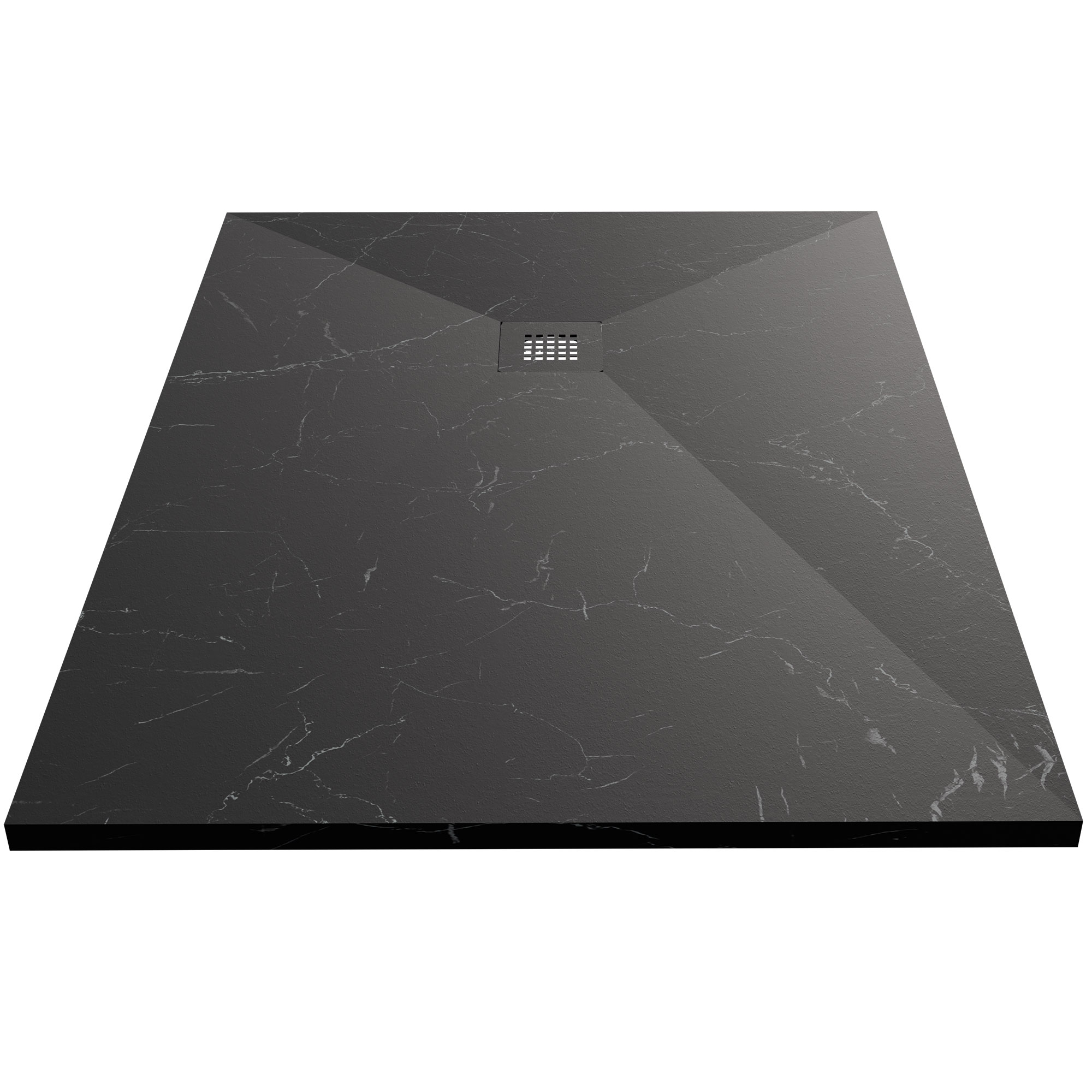 Malaga Rechteckduschwanne in Marmor Schwarz