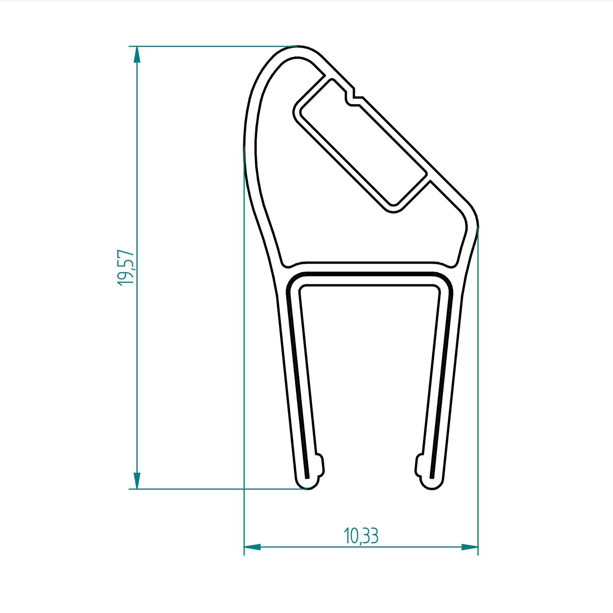Magnetduschdichtungen 45° für 6 mm Glas Maße
