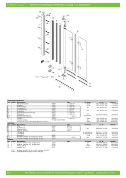 Badewannenfaltwand 2-tlg. 09.10.2025