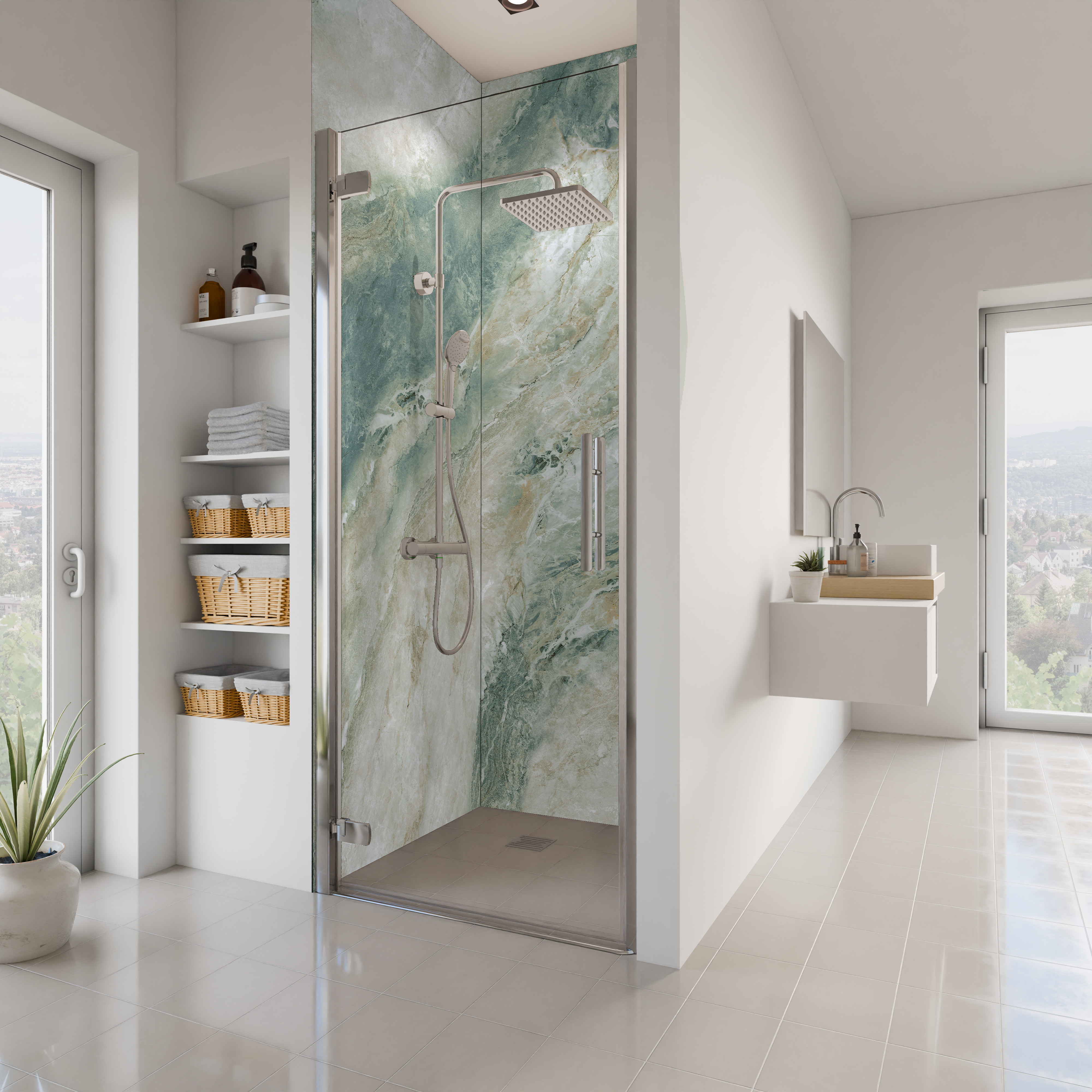 Dekor Paneele Seidenmatt Onyxmarmor Grün Nische