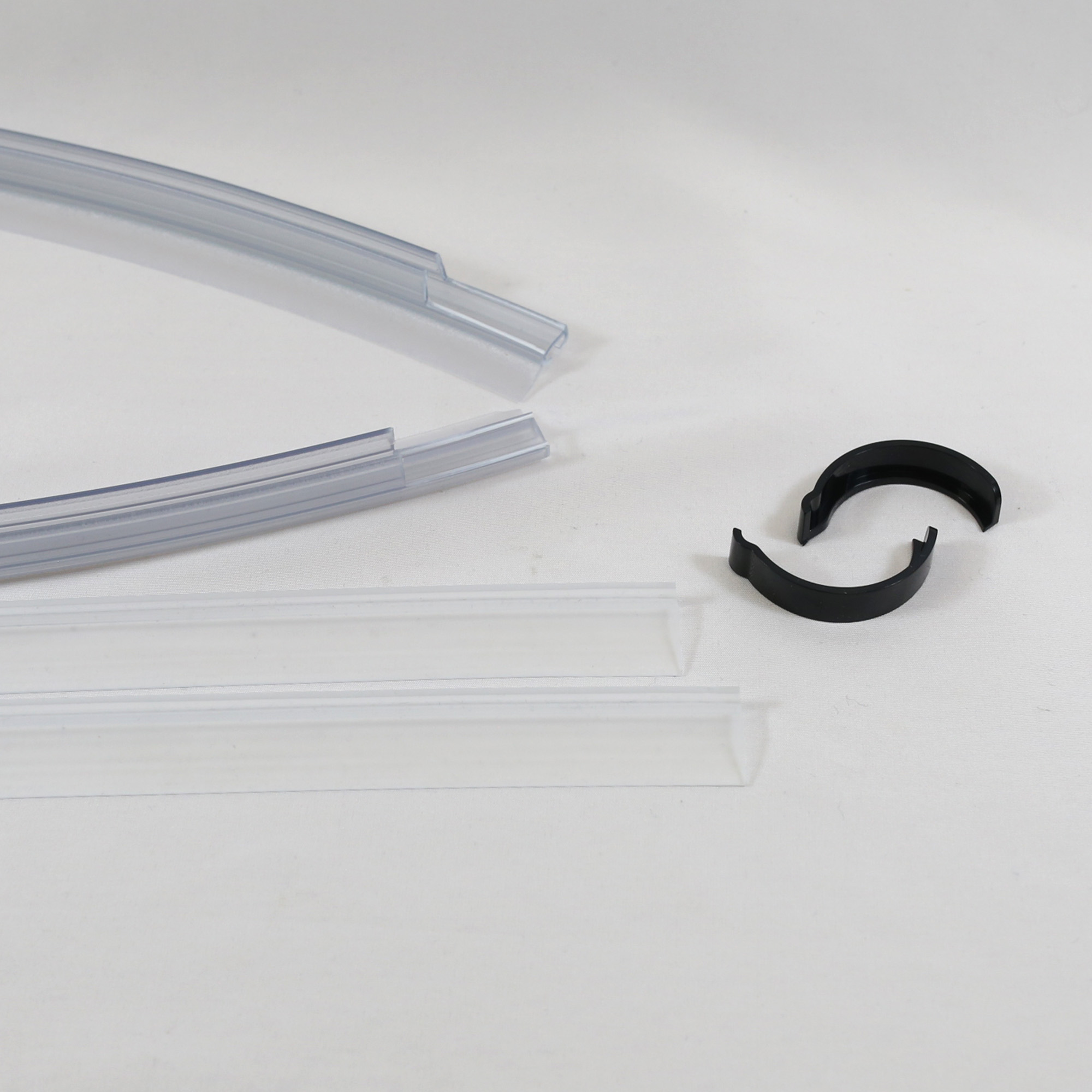 Schwallschutz gebogen - Kappen rund/Schwarz matt