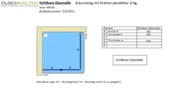 5237011 Sichtbare Glasmaße