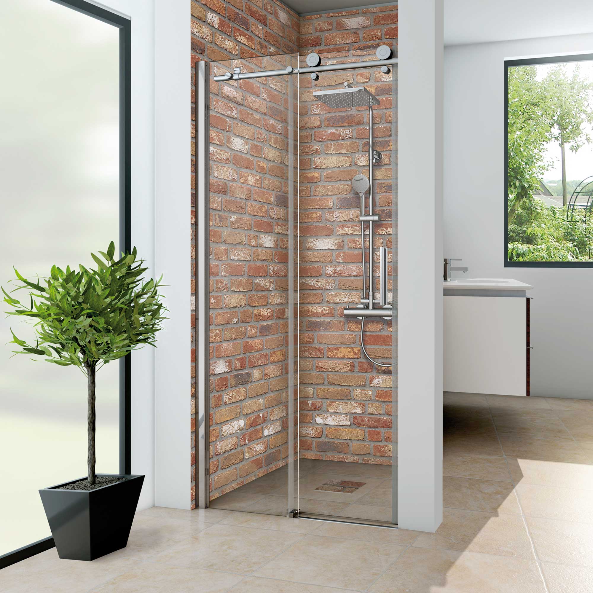 mk850-schiebetuer-nische-5180 MK850 Schiebetür für Nische, Anschlag links