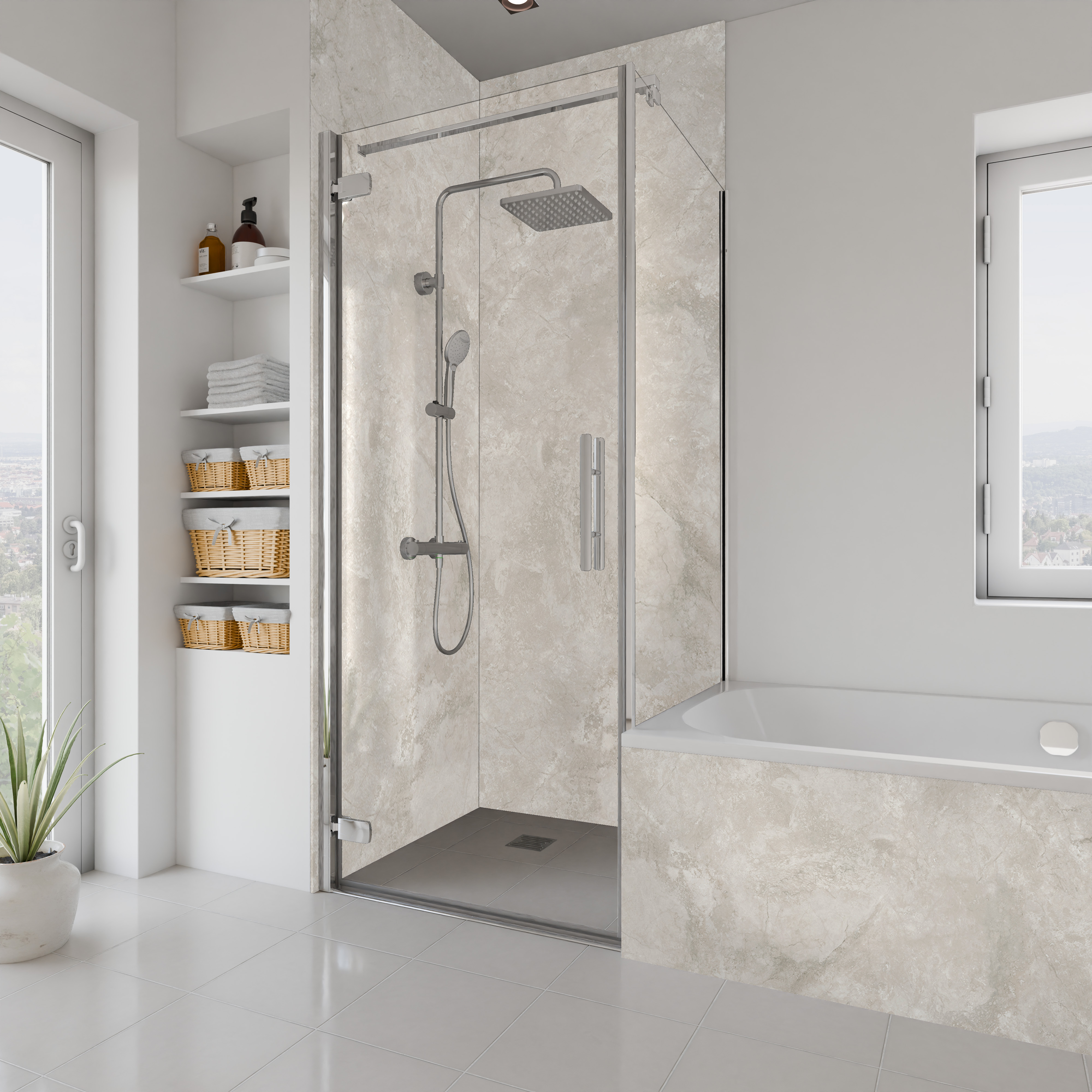 Dekor Paneel Seidenmatt Marmor Beige