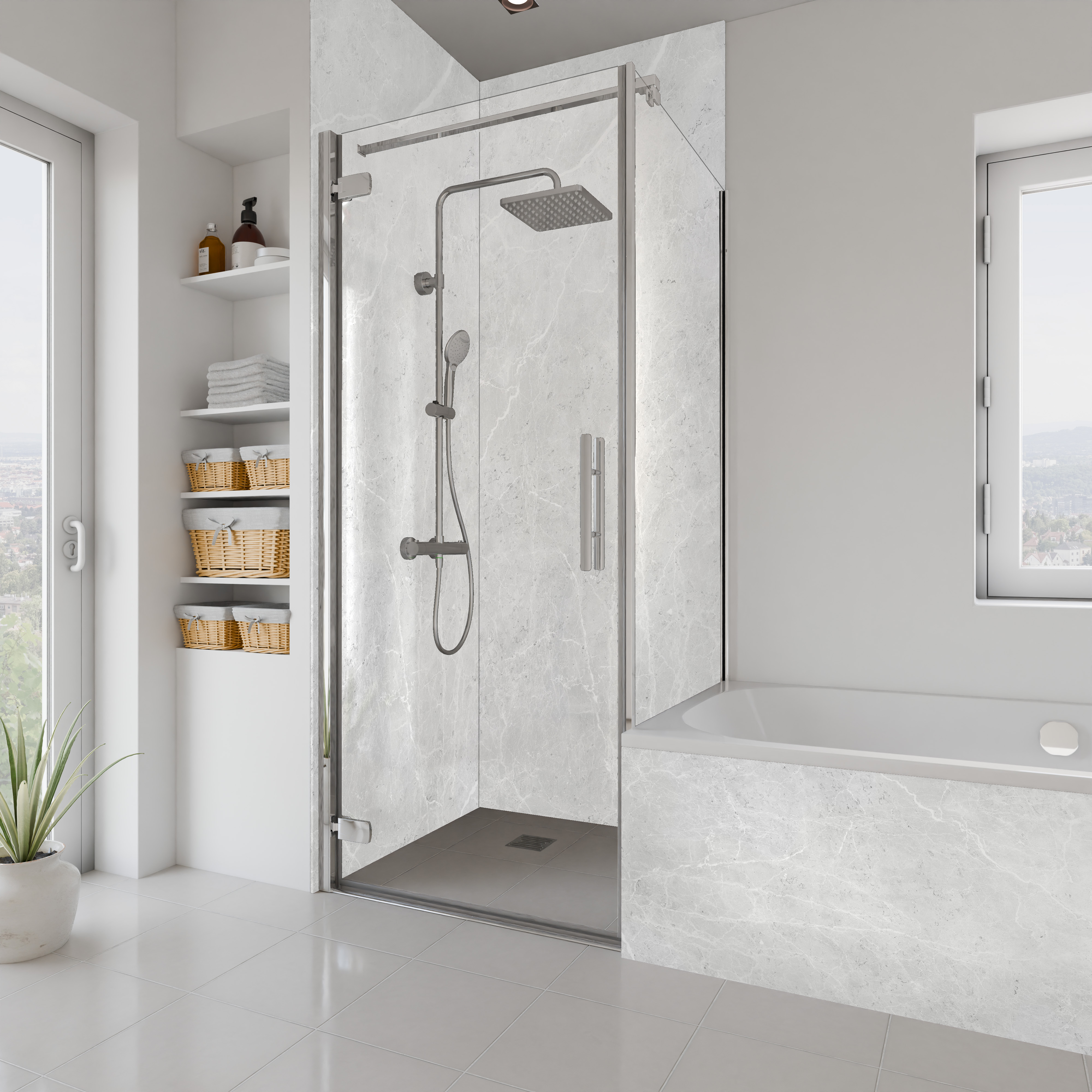 Dekor Paneel Seidenmatt Marmor Light-Grey