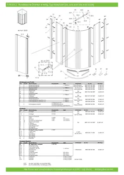 Runddusche mit Drehtür 4-tlg. 23.10.2025