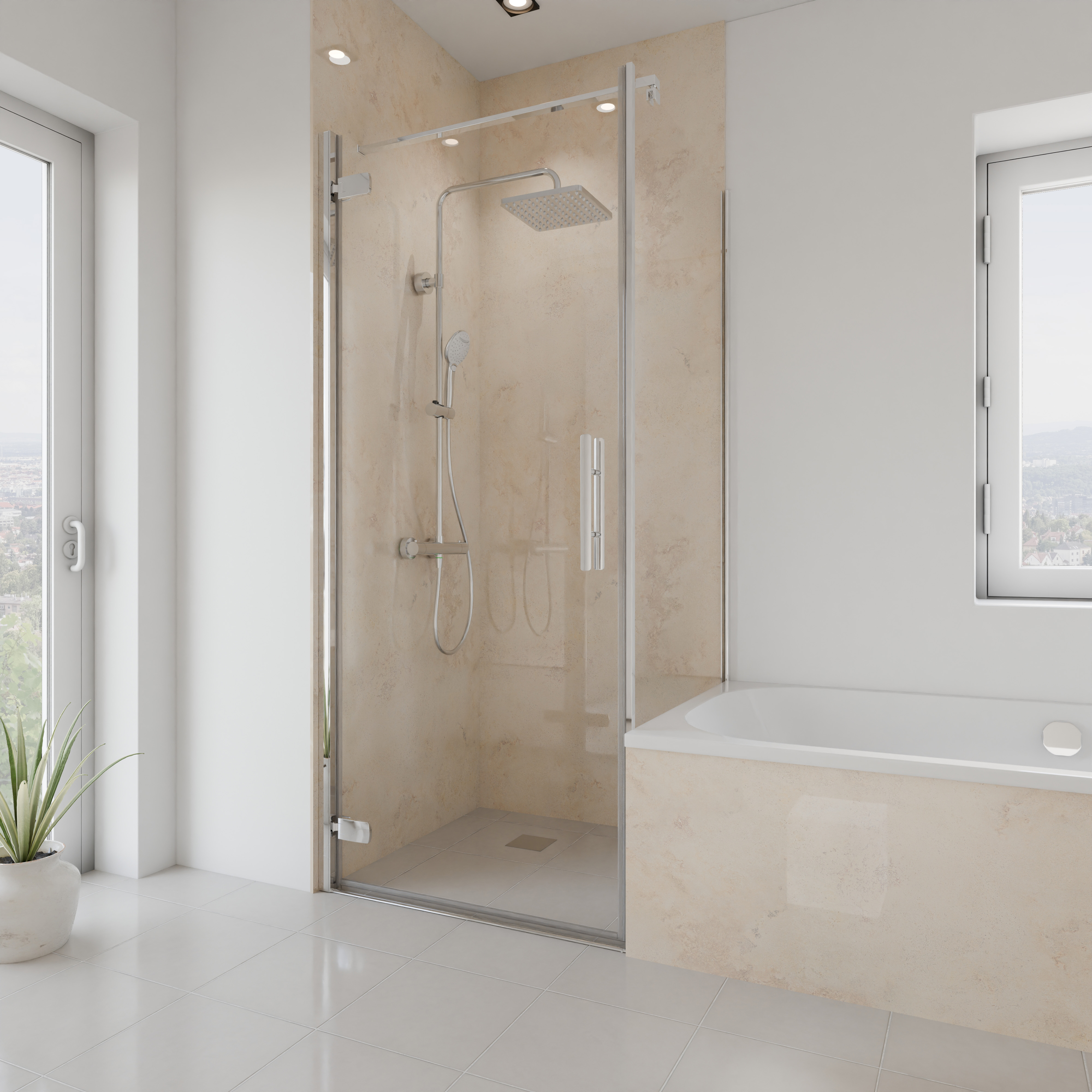 Dekor Paneel Hochglanz Sandstein Beige
