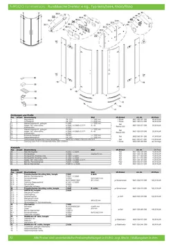 Runddusche mit Drehtür pendelbar 4-tlg. 23.10.2025