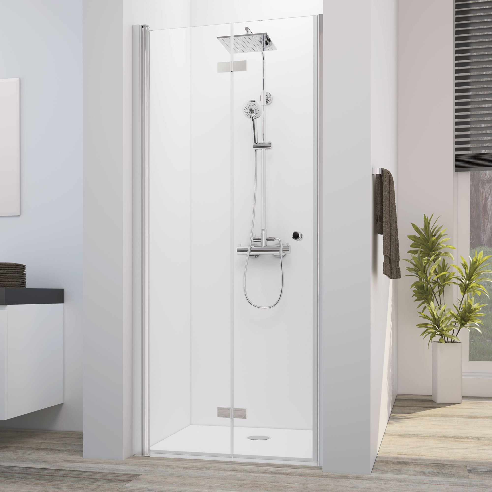 mk550-drehfalttuer-nische-links Drehfalttür für Nische Anschlag links