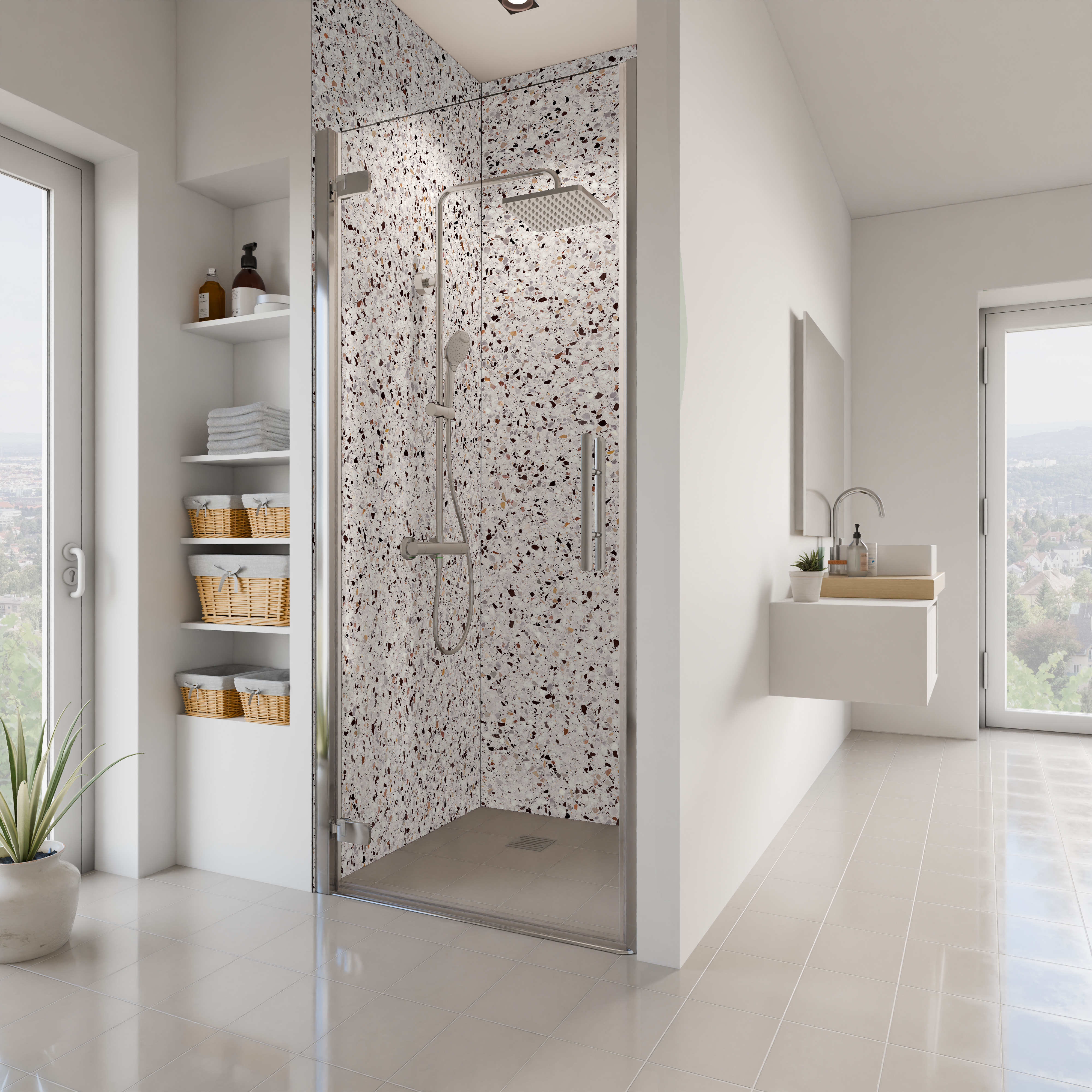 Dekor Paneele Seidenmatt Terrazzo Feinmix Nische