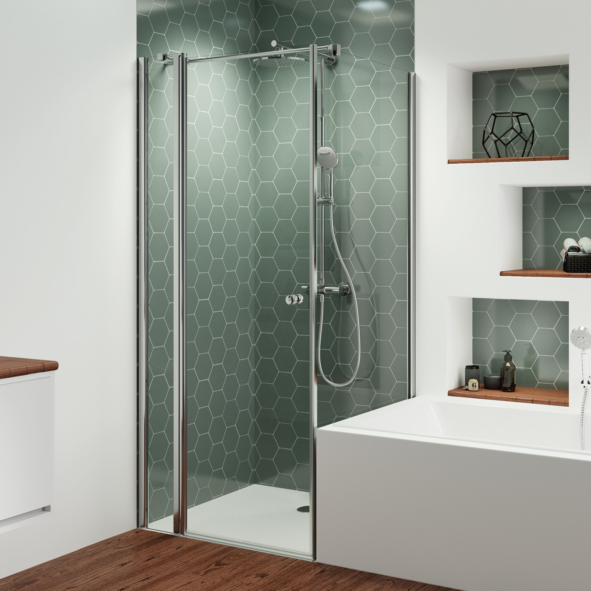 mk520-drehtuer-mit-festteil-und-badewannenseitenwand-neben-der-wanne_6067-6120 Badewannenseitenwand, rund, neben der Wanne rechts für Drehtür / +Festteil, Drehfalttür / +Festteil