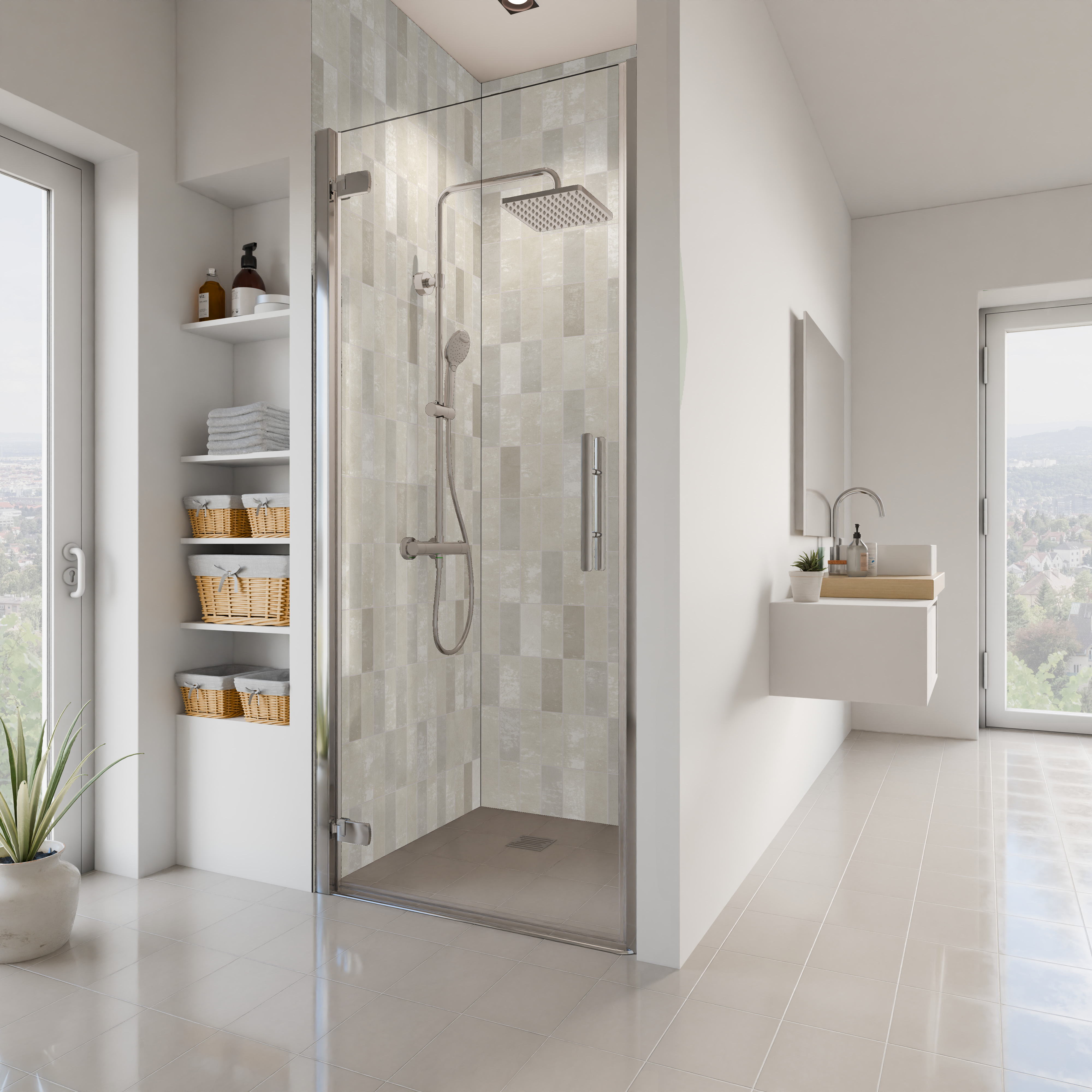 Dekor Paneele Hochglanz Fliese Beige Nische