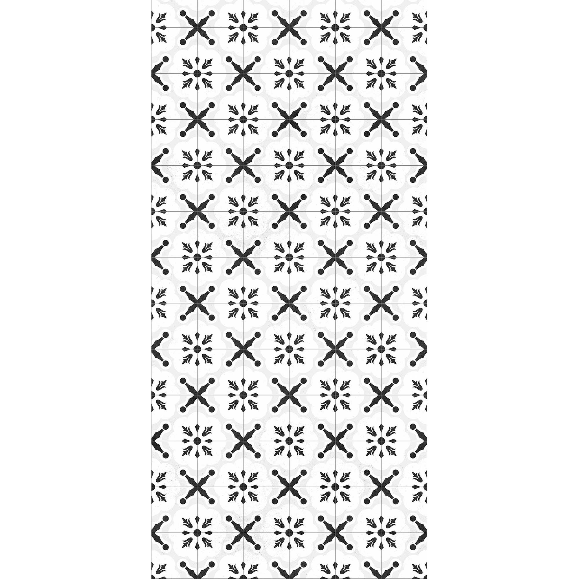 Duschrückwand Dekor Fliese Orient schwarz-weiß