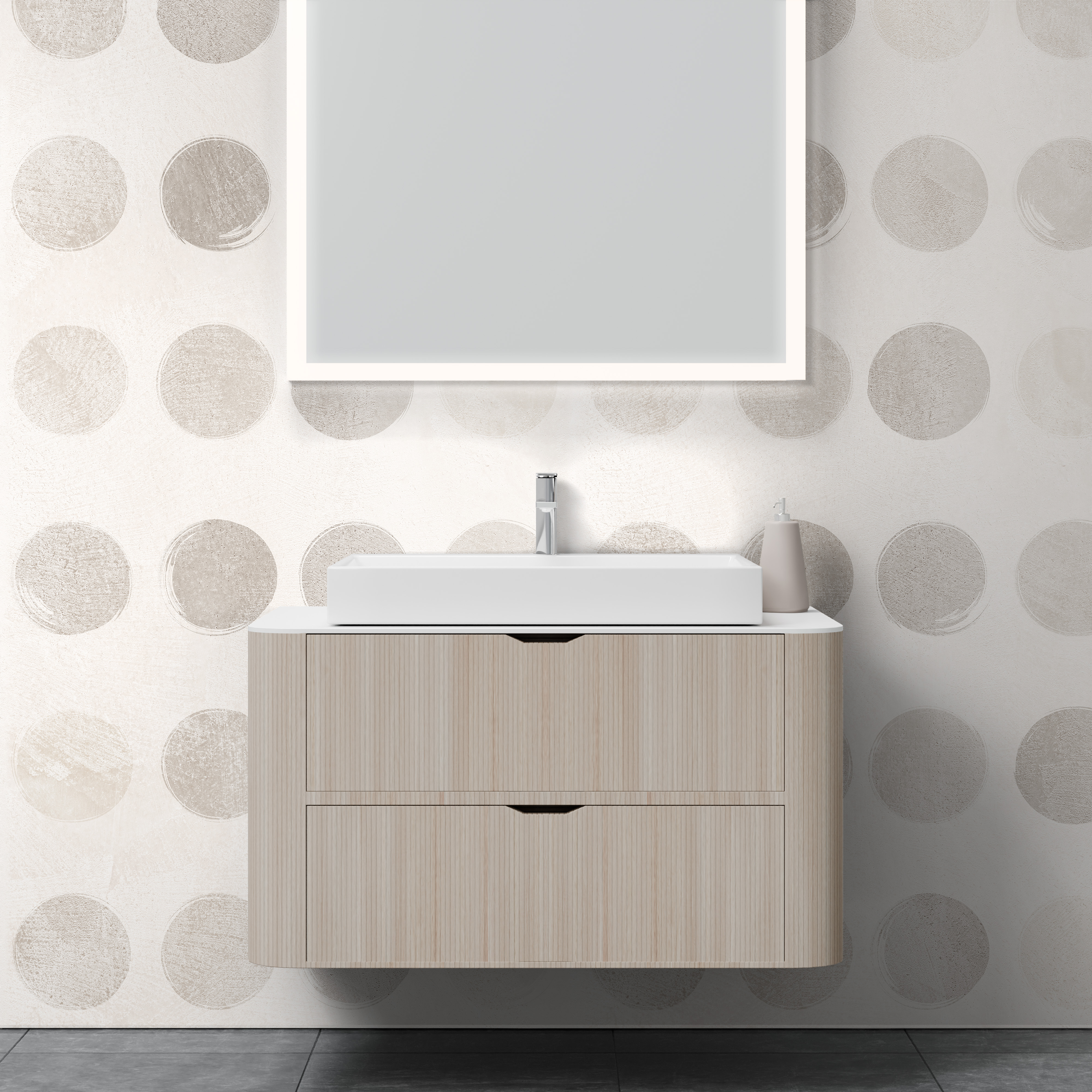 Dekor Paneele Stein Putz Optik Crema Punto Waschtisch