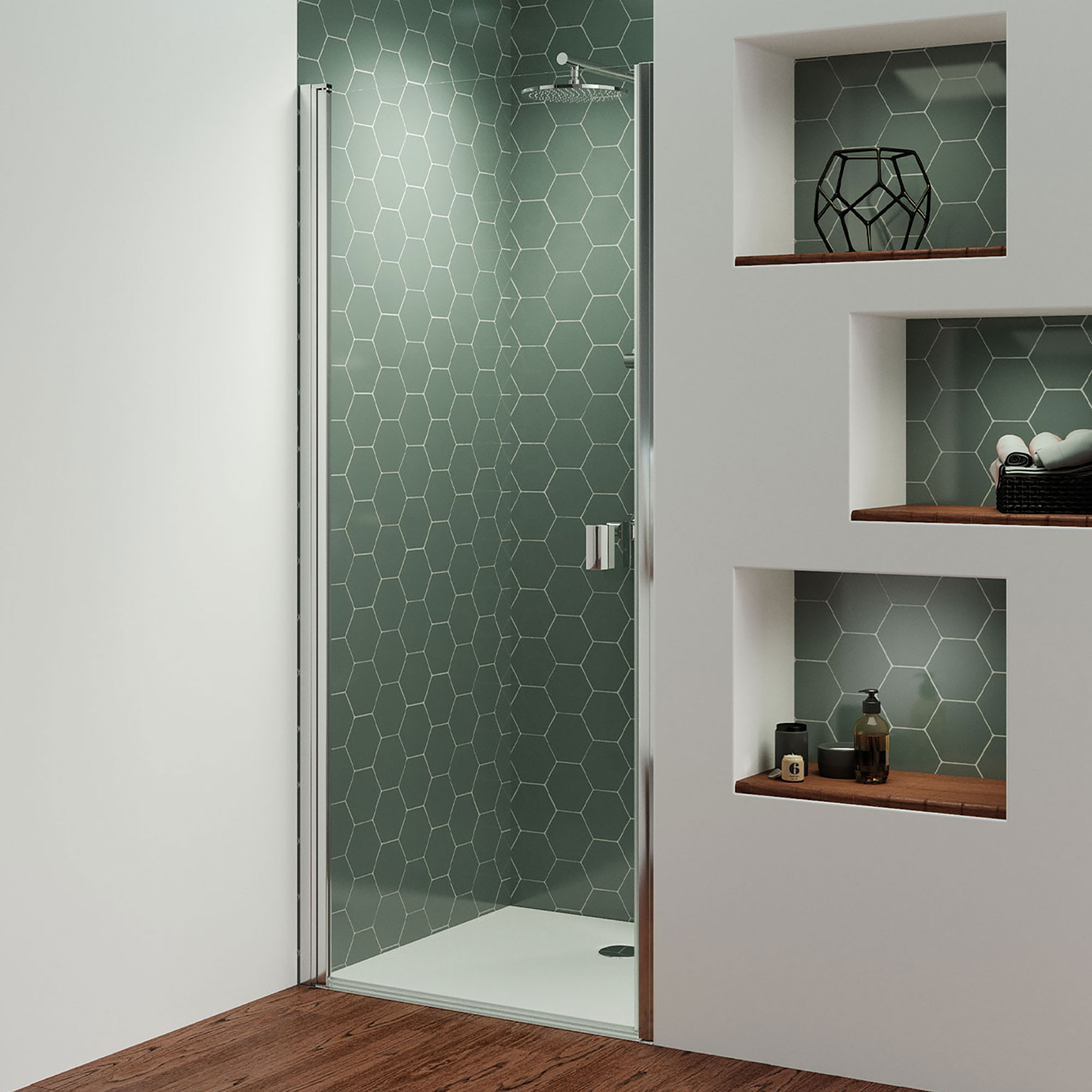 mk520-drehtuer-fuer-nische-anschlag-links_6000 Drehtür, eckig, für Nische und Badewannenseitenwand auf Wanne, Anschlag links