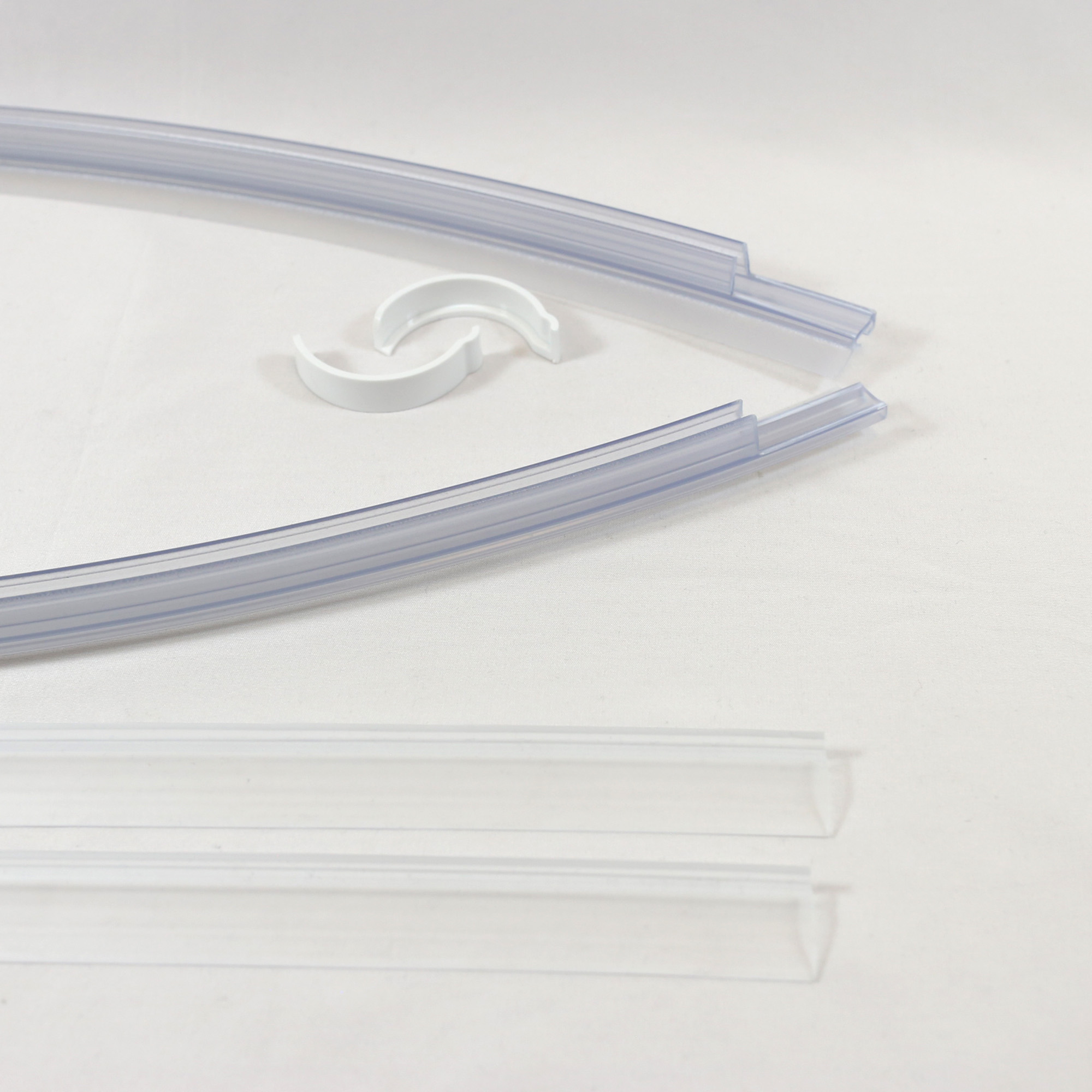 Schwallschutz gebogen - Kappen rund/weiß