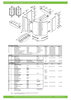 Runddusche mit Drehtür 4-tlg. mit Seitenwand (U-Kabine) 20.01.2026