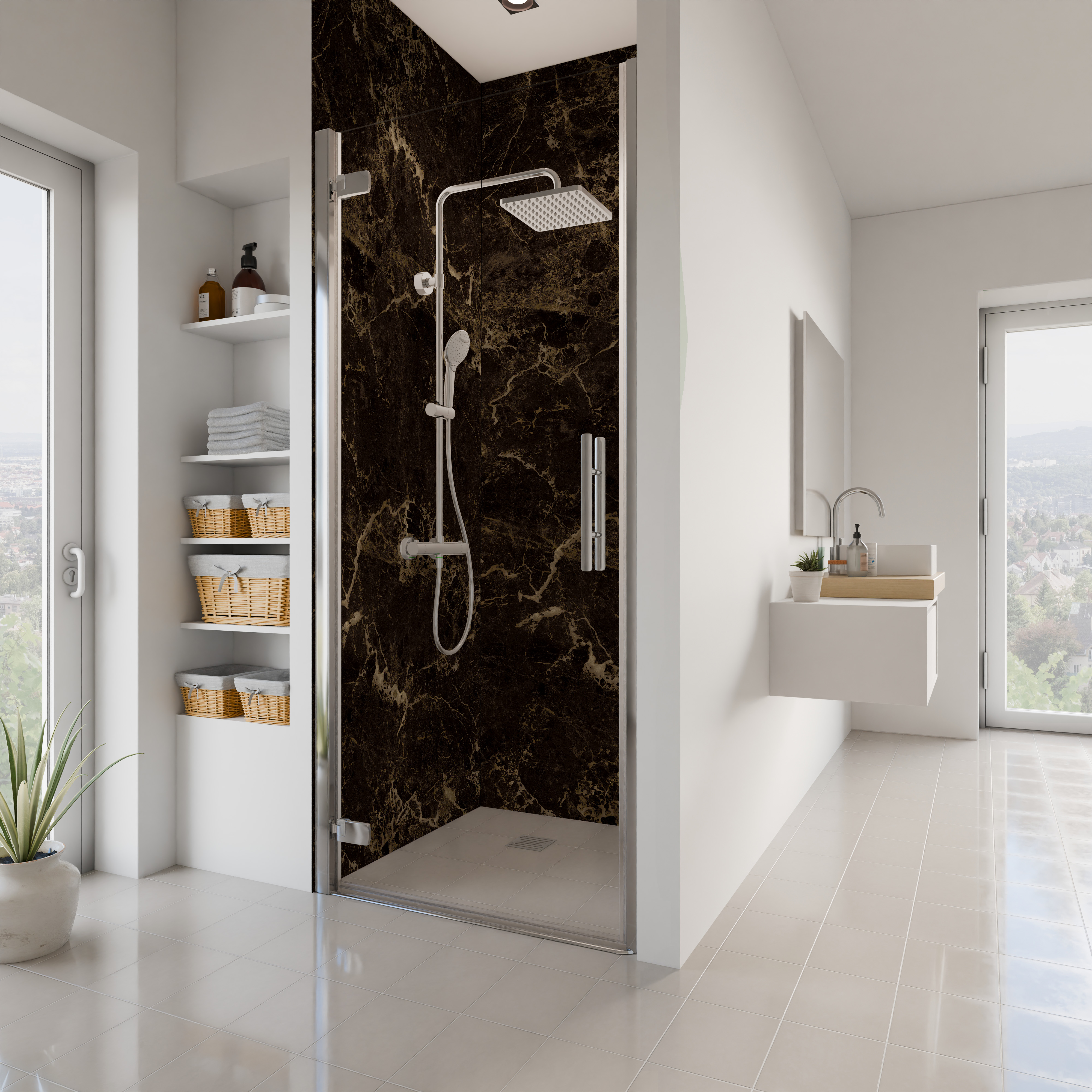 Dekor Paneele Seidenmatt Marmor Sicilia Braun Nische