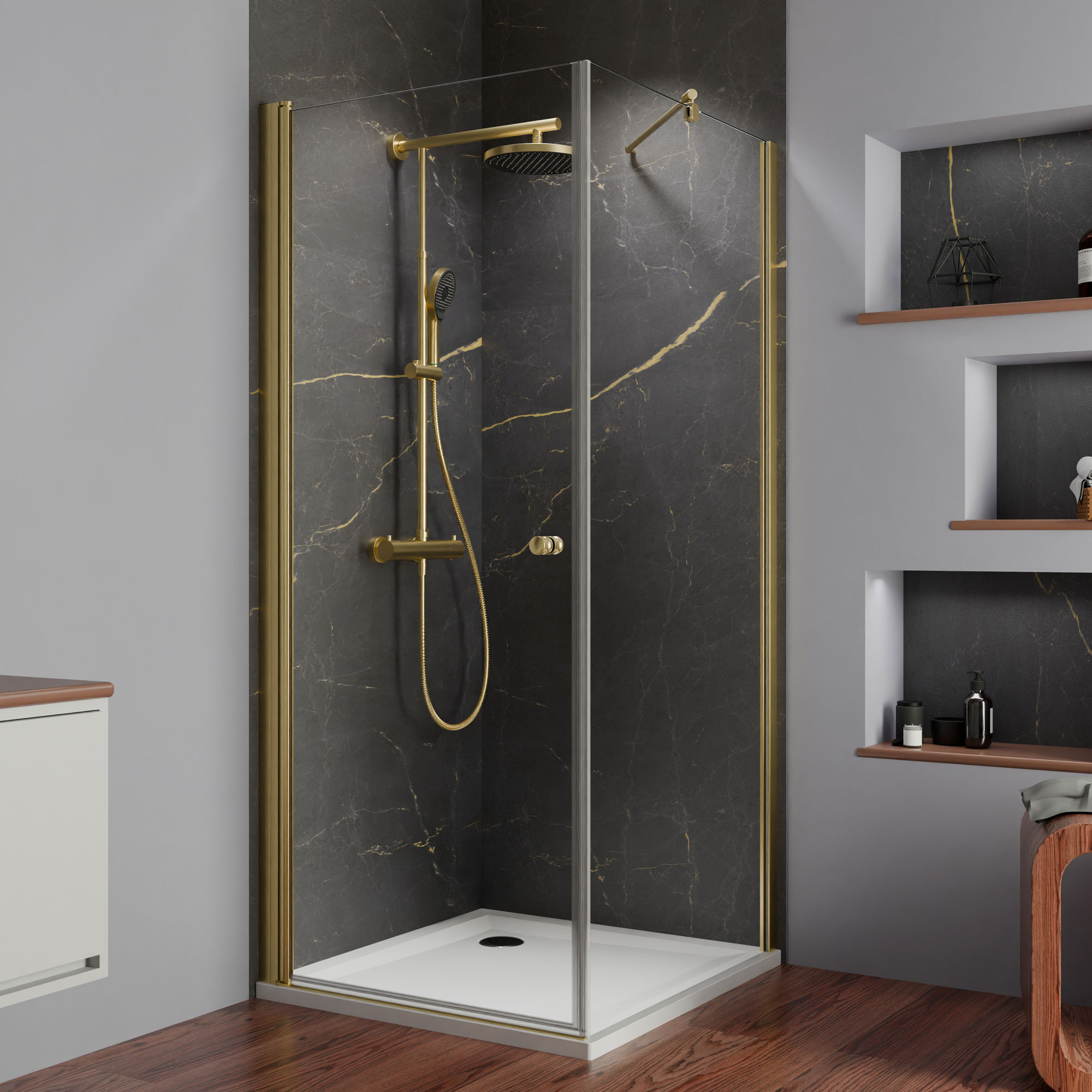 MK520 Gold Edition Drehtür Anschlag links für Seitenwand