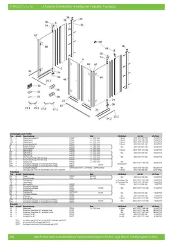 Drehfalttür 4-tlg. an Nebenteilen (U-Kabine) 30.10.2025