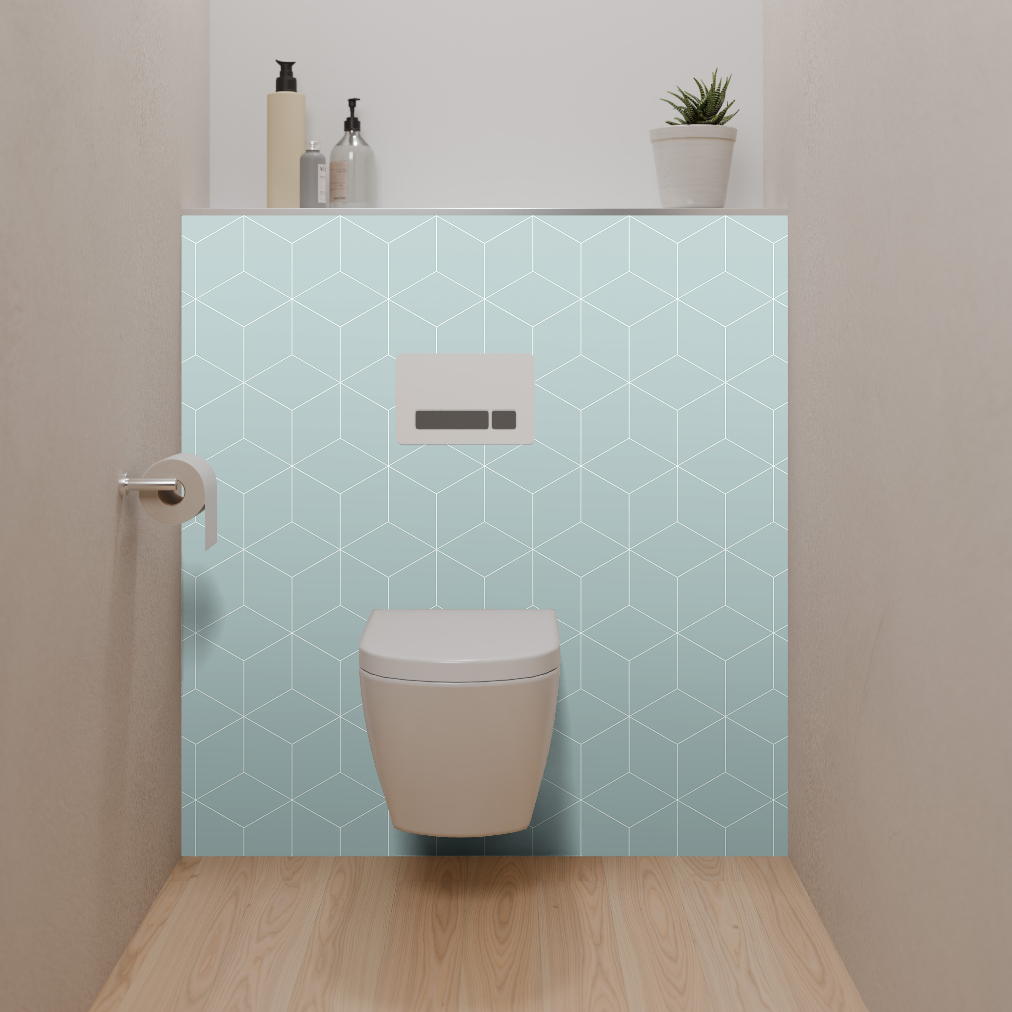 Dekor Paneel Seidenmatt Hexagon Mint