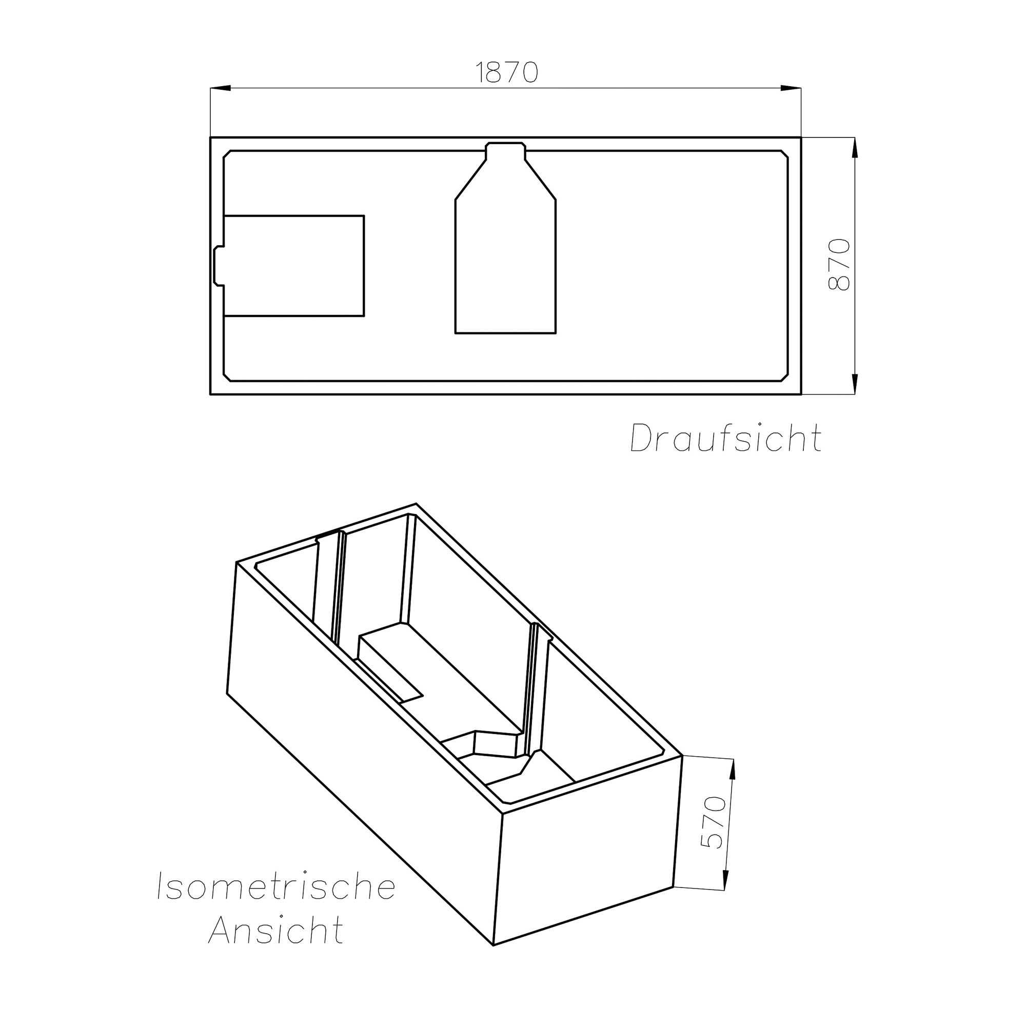 Duschwelten_Skizze_Wannentrager_zu_Philadelphia Wannenträger zu Philadelphia 190 x 90 cm, Skizze
