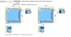 Produktmaße - Artikel 5287040 + 5289004