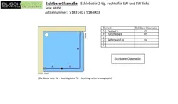 Sichtbare Glasmaße - Artikel 5184003 + 5183140