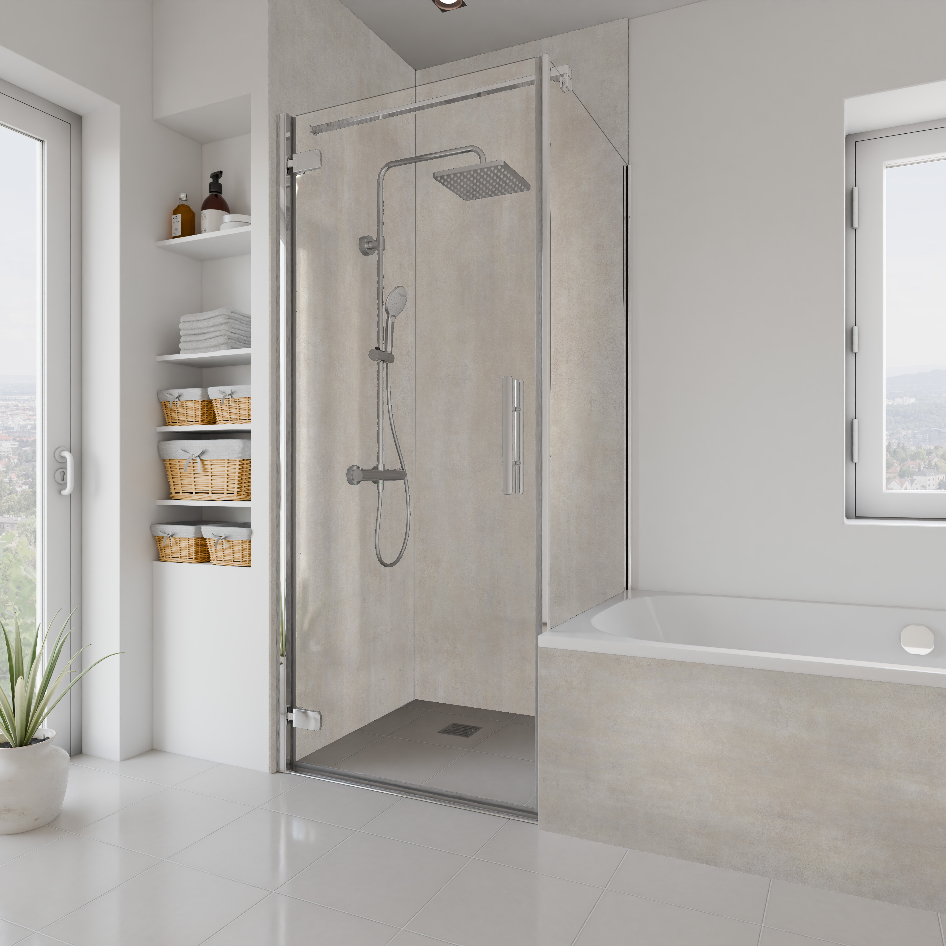 Dekor Paneele Stein Beton Optik Beige Dusche+ BSW