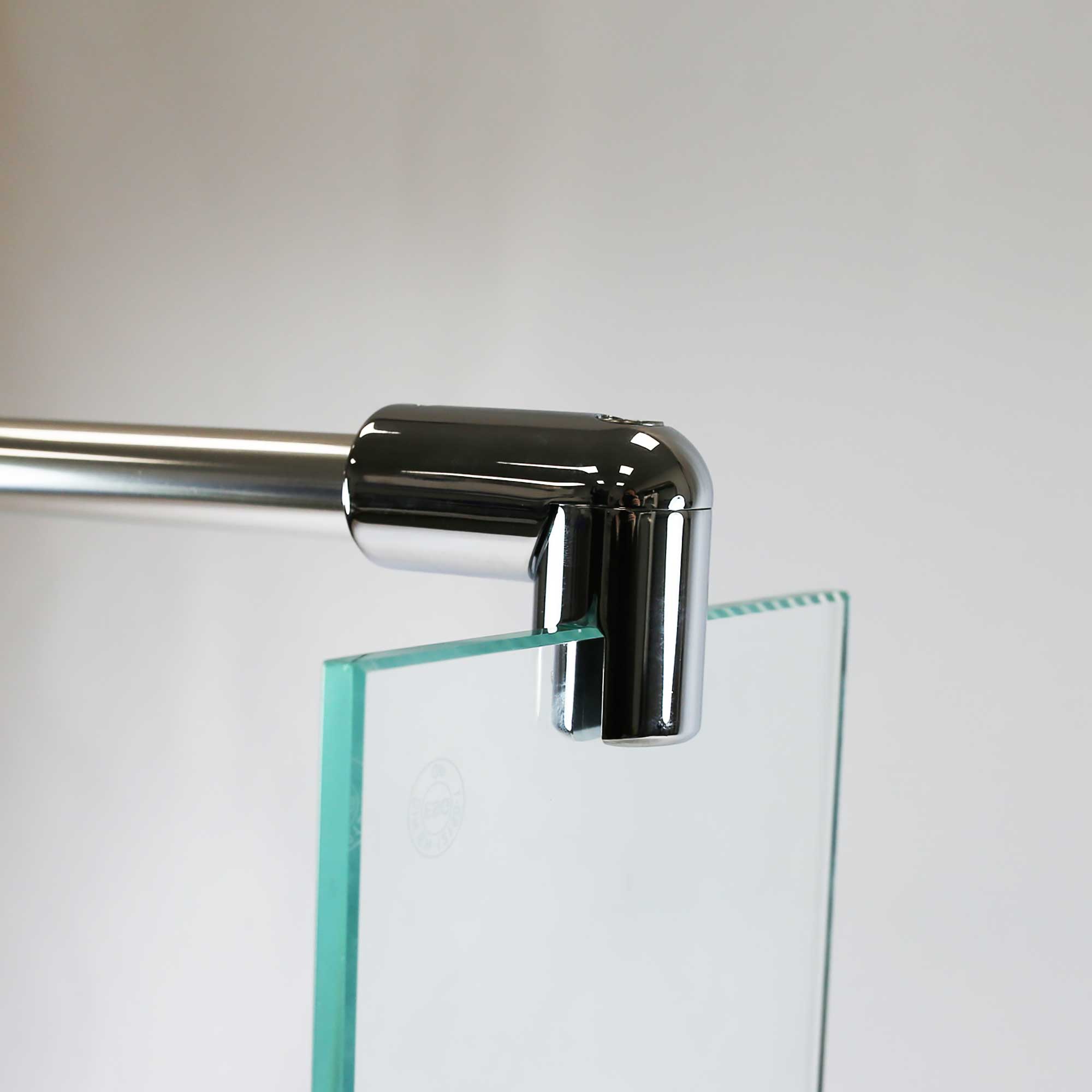 Stabilisator 90° mit 2 Glashaltern für  Duschabtrennung