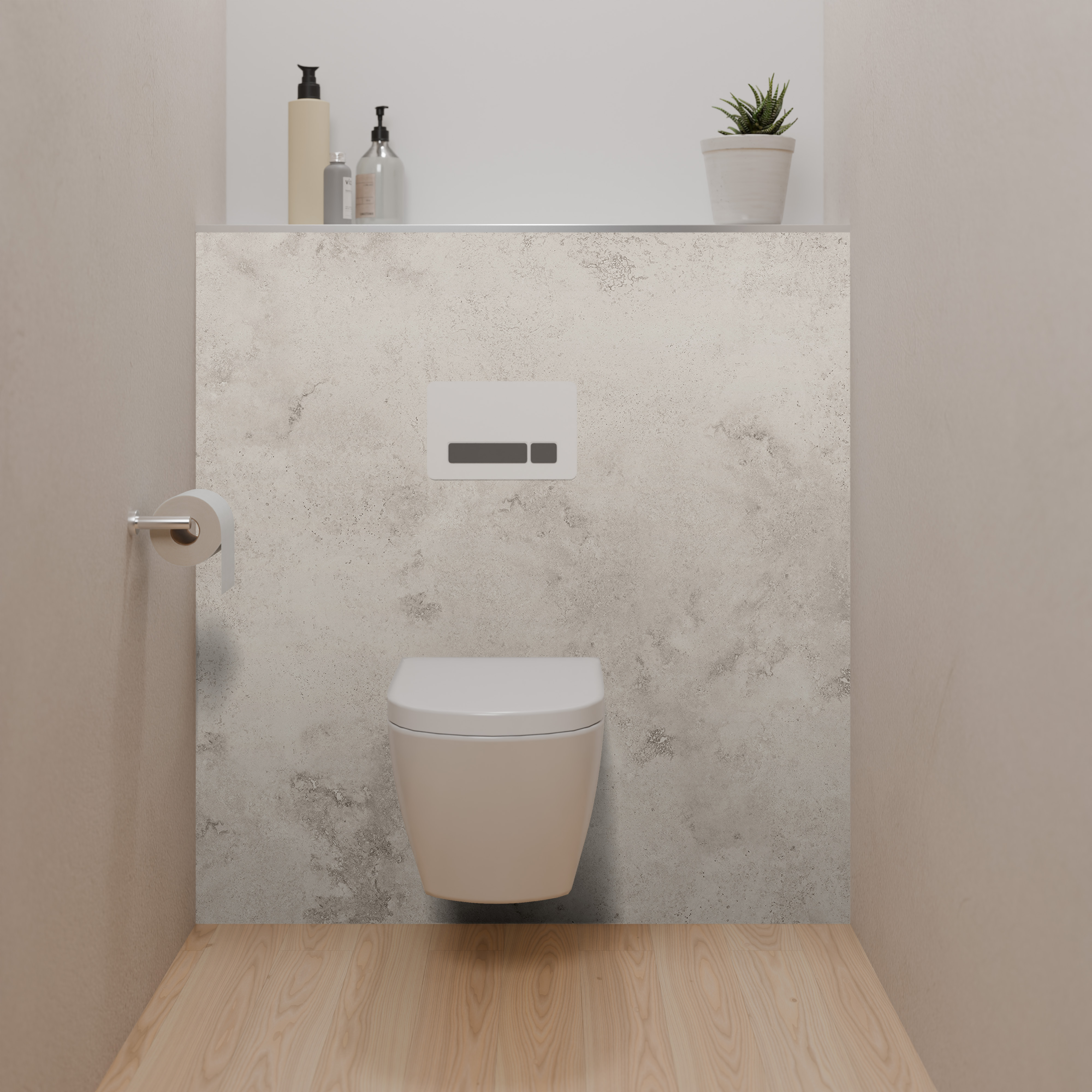 Dekor Paneele Stein Sandstein Greige Dusch-WC