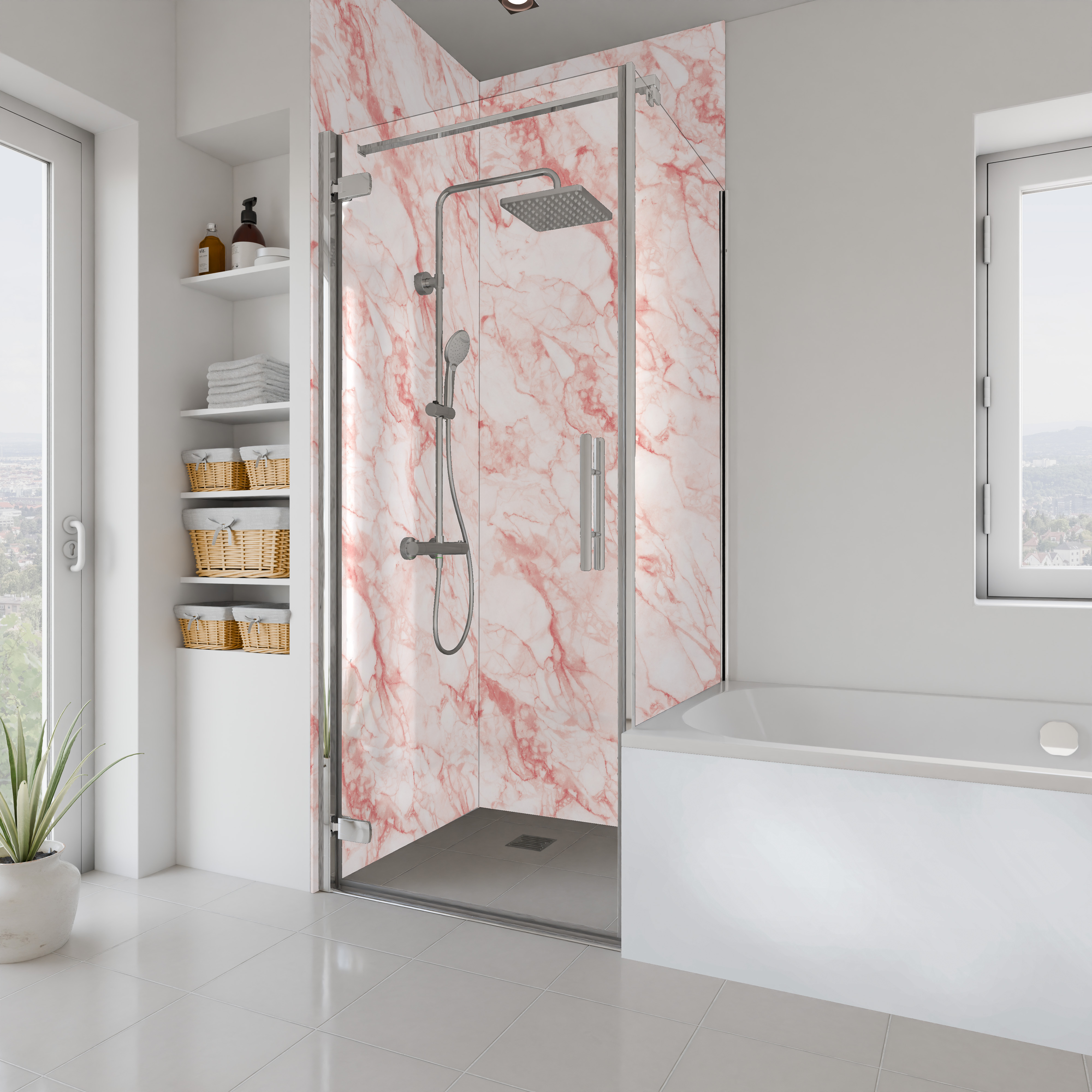 Dekor Paneel Seidenmatt Marmor Rosé