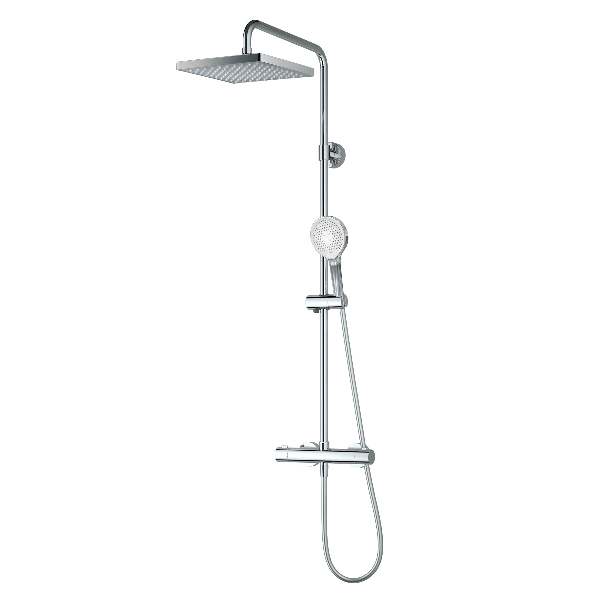 MK 130 Kopfbrause eckig mit Thermostat